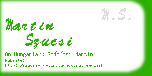 martin szucsi business card